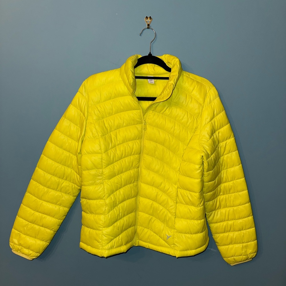 Neon Yellow Old Navy Puffer Jacket